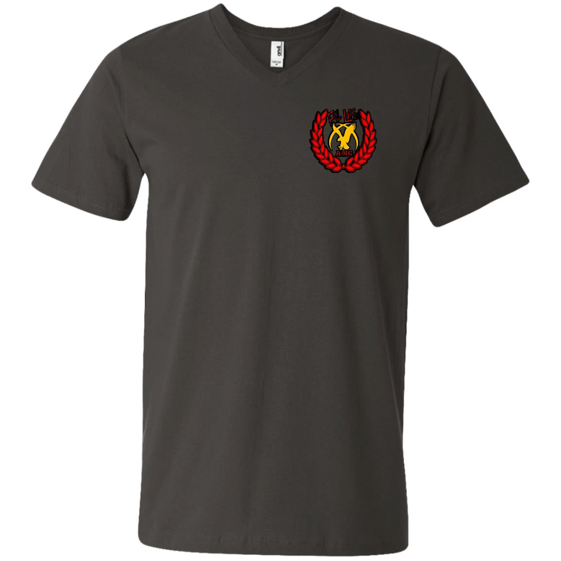 AMG FLY LIFE Men's Printed V-Neck T-Shirt