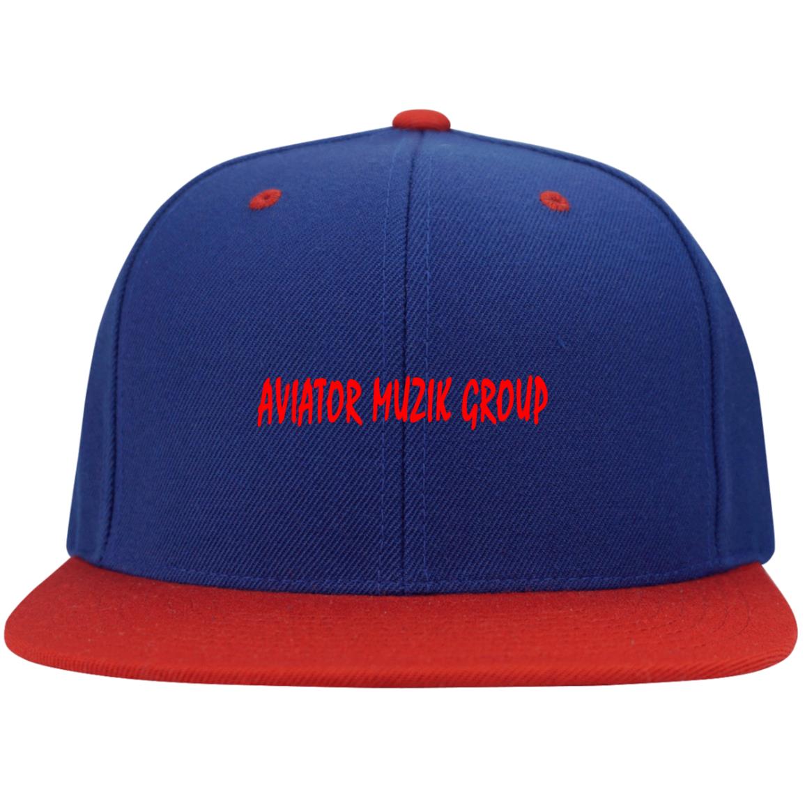 AMG RED Flat Bill High-Profile Snapback Hat