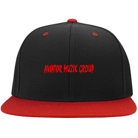 AMG RED Flat Bill High-Profile Snapback Hat