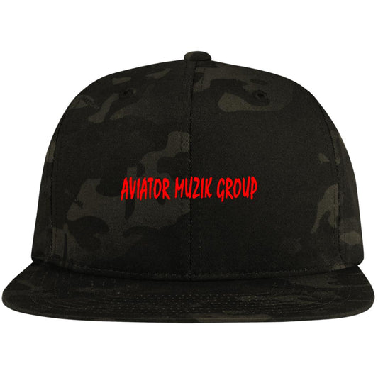 AMG RED Flat Bill High-Profile Snapback Hat