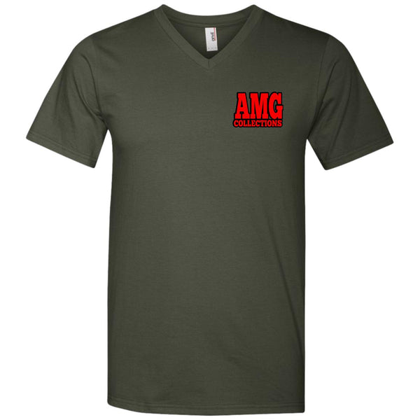 AMG COLLECTIONS Men's Printed V-Neck T-Shirt